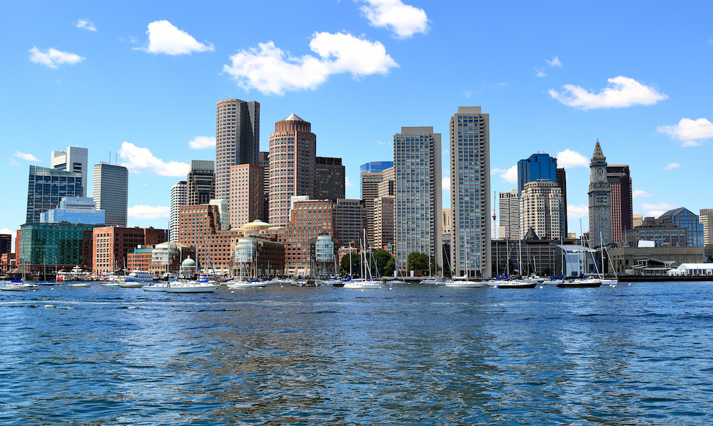 view of buildings in Boston overlooking water